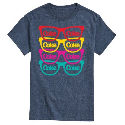 Coca-Cola Portfolio of Beverages Men's Colorful Sunglasses Graphic T-Shirt, Blue, Large -  0197721787843