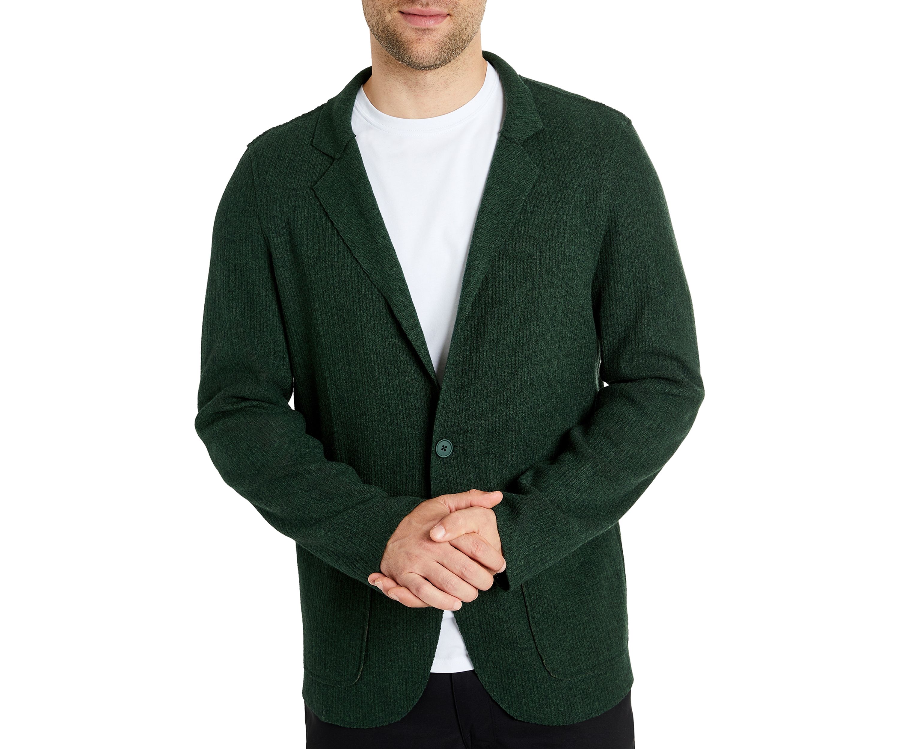 Mens Single Breasted 2 Button Front Blazer Sweater