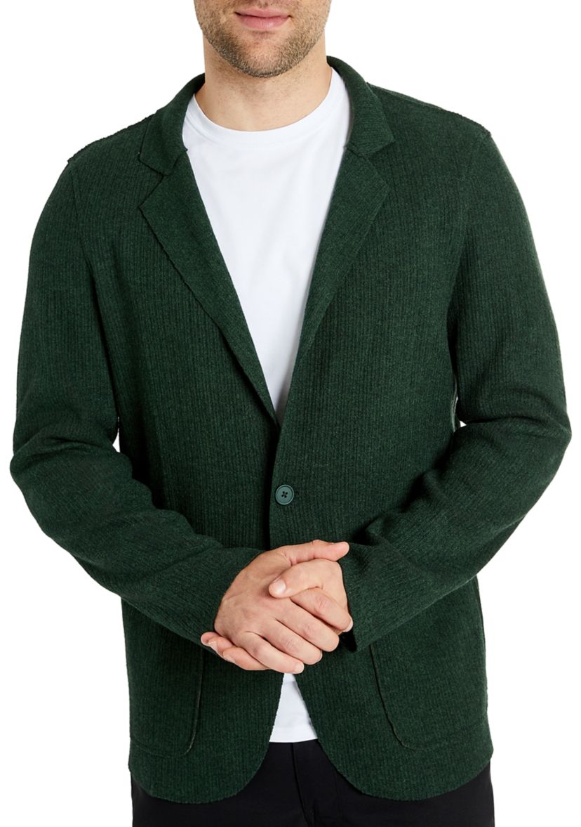 Mens Single Breasted 2 Button Front Blazer Sweater