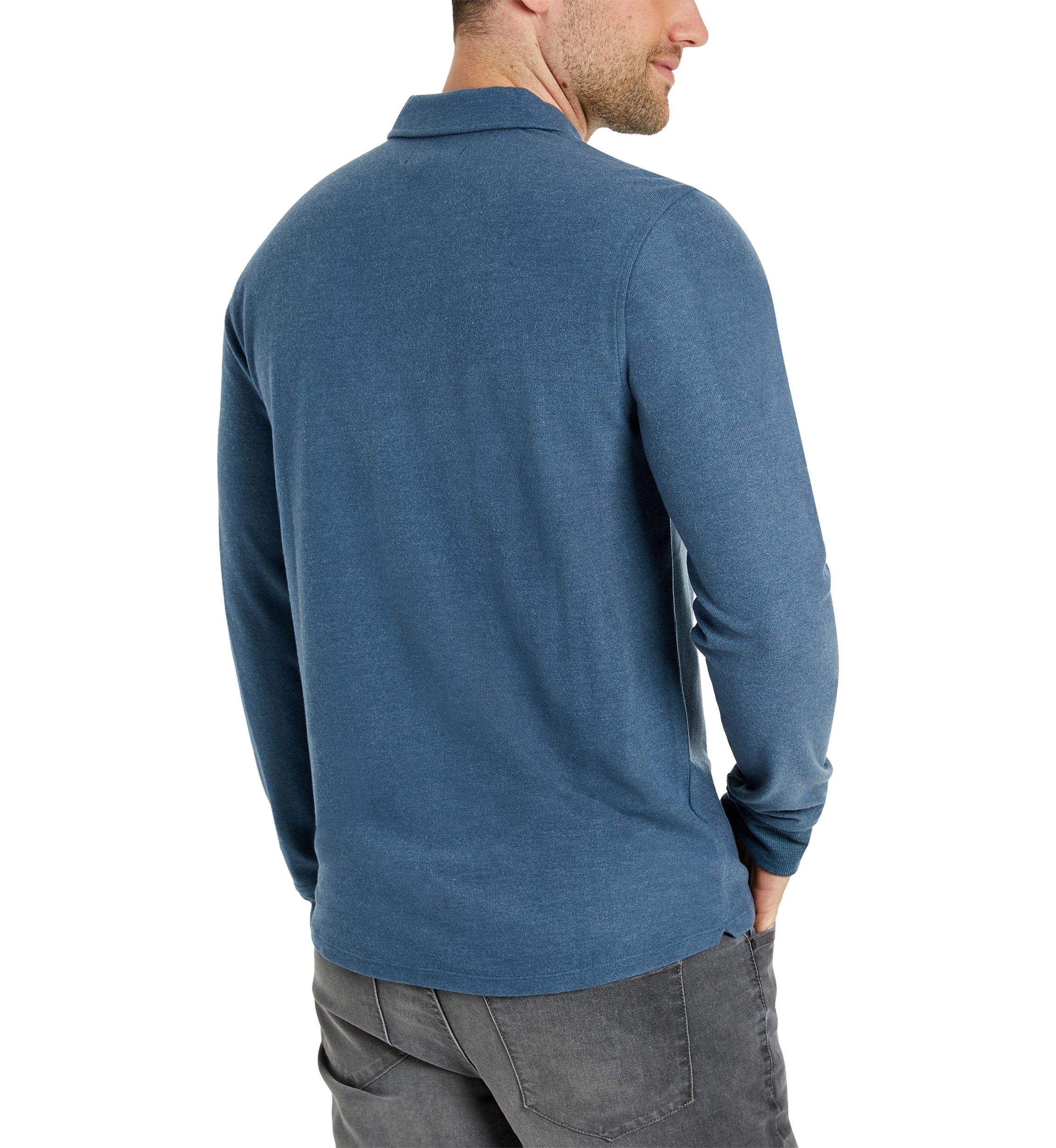 Long Sleeve Comfort Knit Polo Shirt