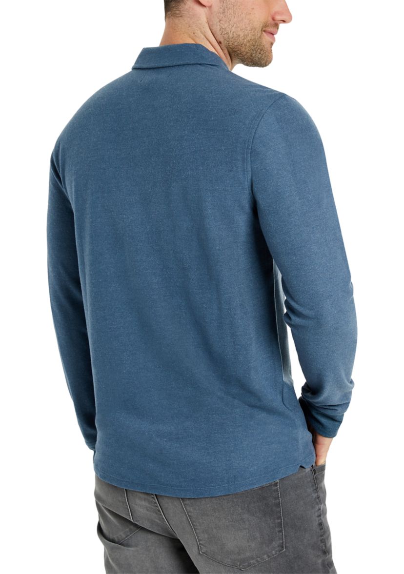 Long Sleeve Comfort Knit Polo Shirt