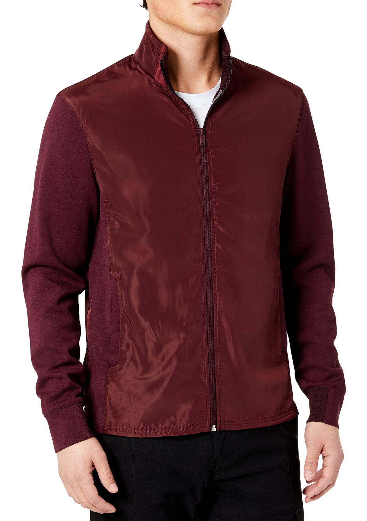 Mens Full Zip Stand Collar Layering Jacket