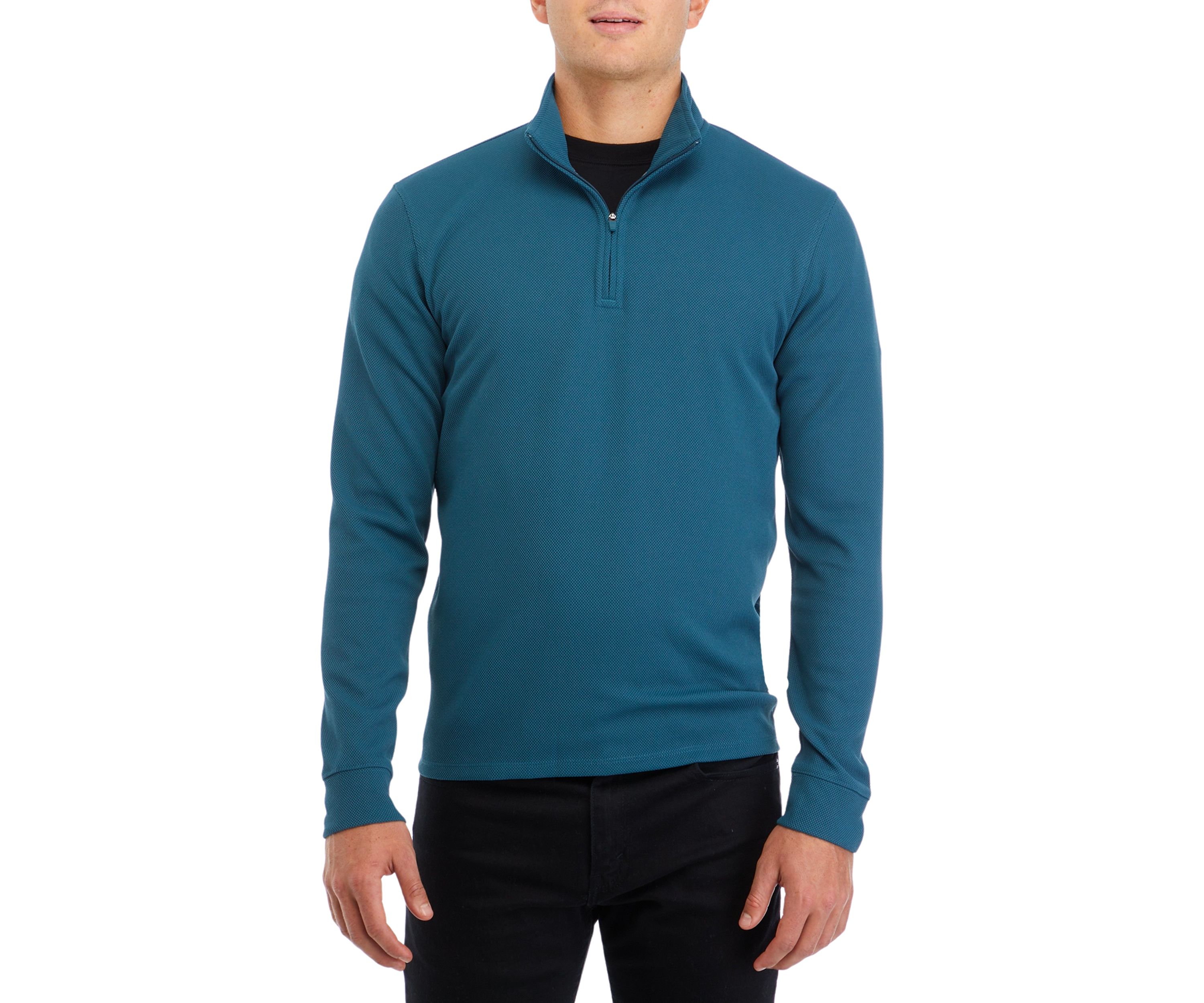 Mens Long Sleeve Solid 1/4 Zip Sweatshirt