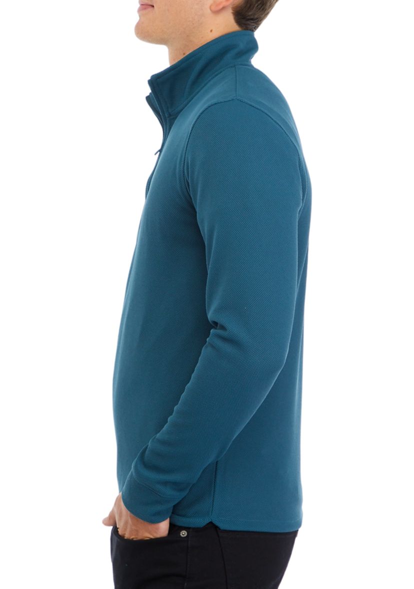 Mens Long Sleeve Solid 1/4 Zip Sweatshirt