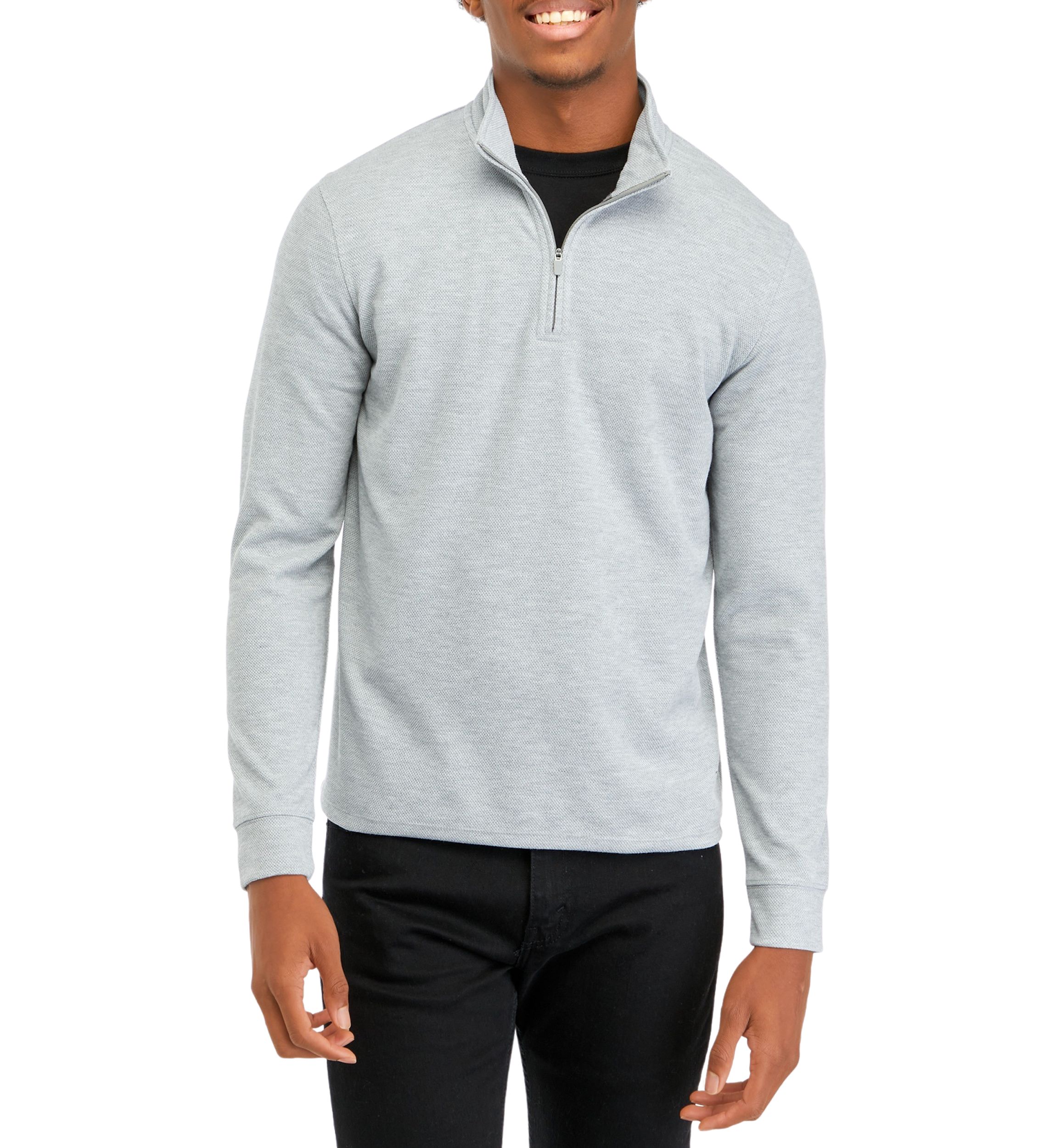 Mens Long Sleeve 1/4 Zip Pullover Sweater