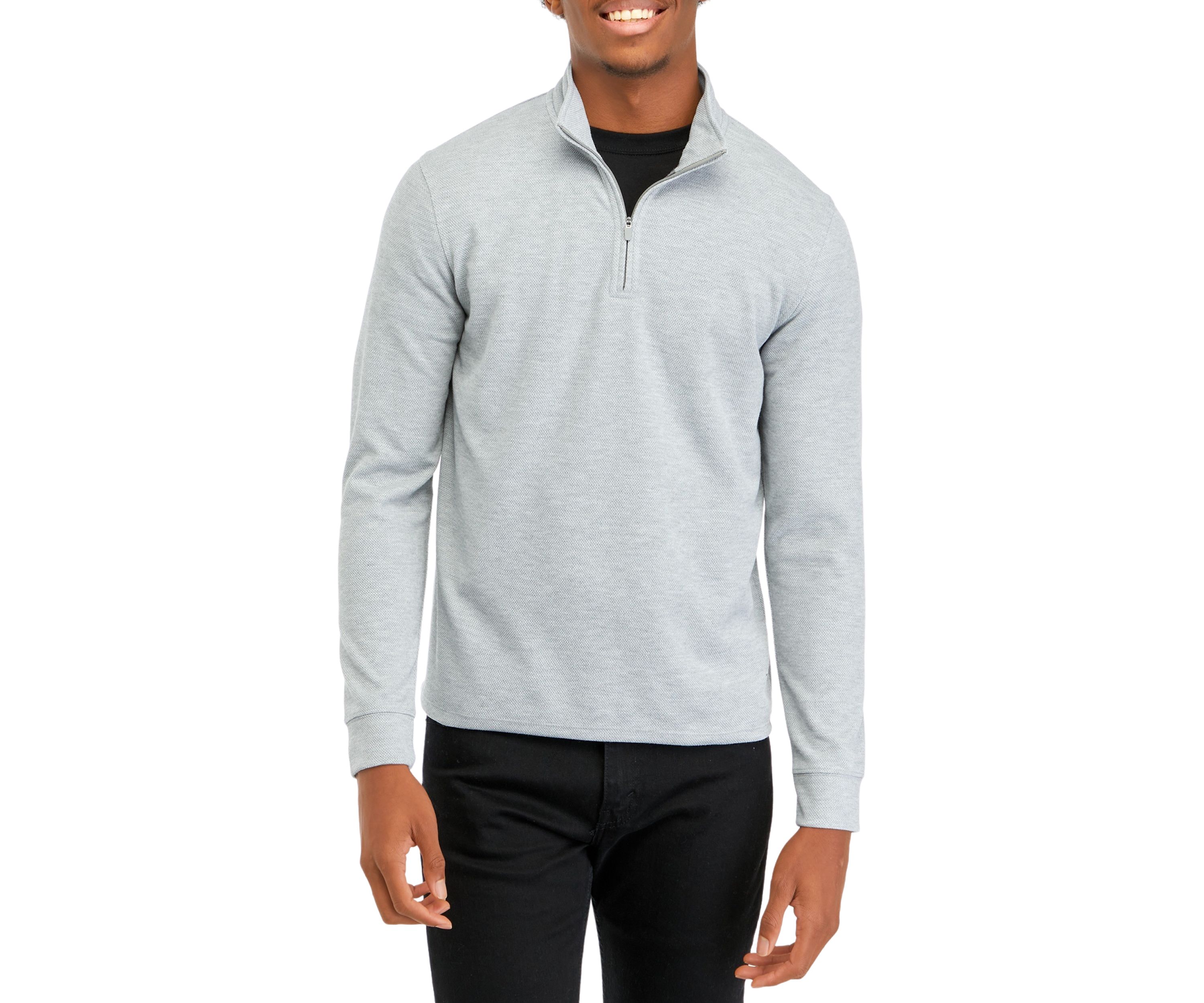 Mens Long Sleeve 1/4 Zip Pullover Sweater