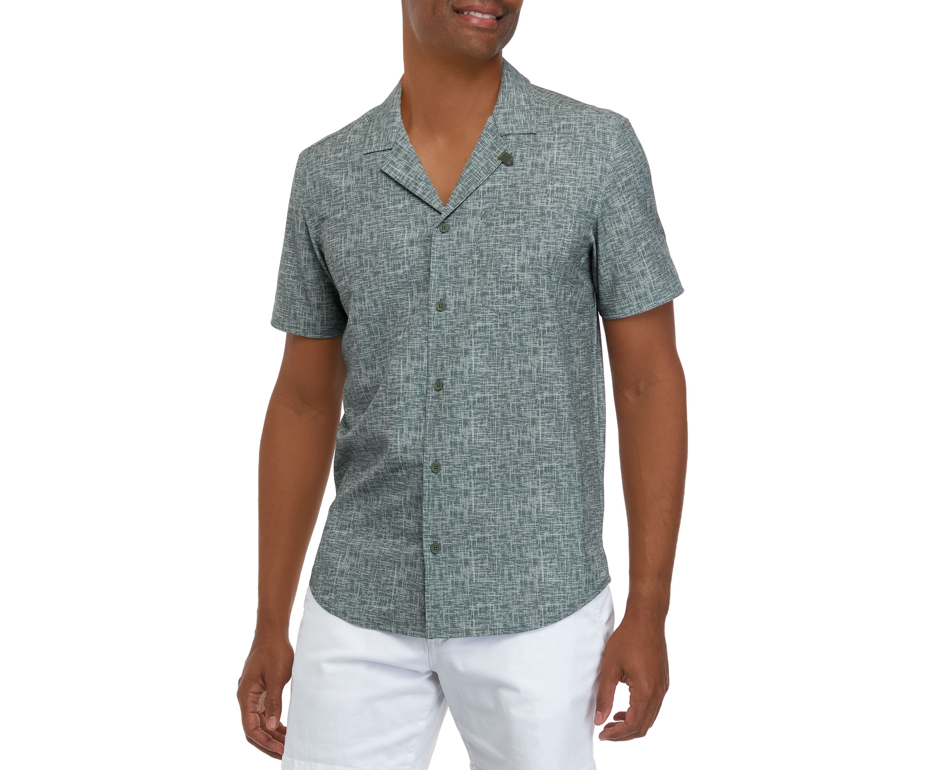 Mens Printed Resort Camp Shirt