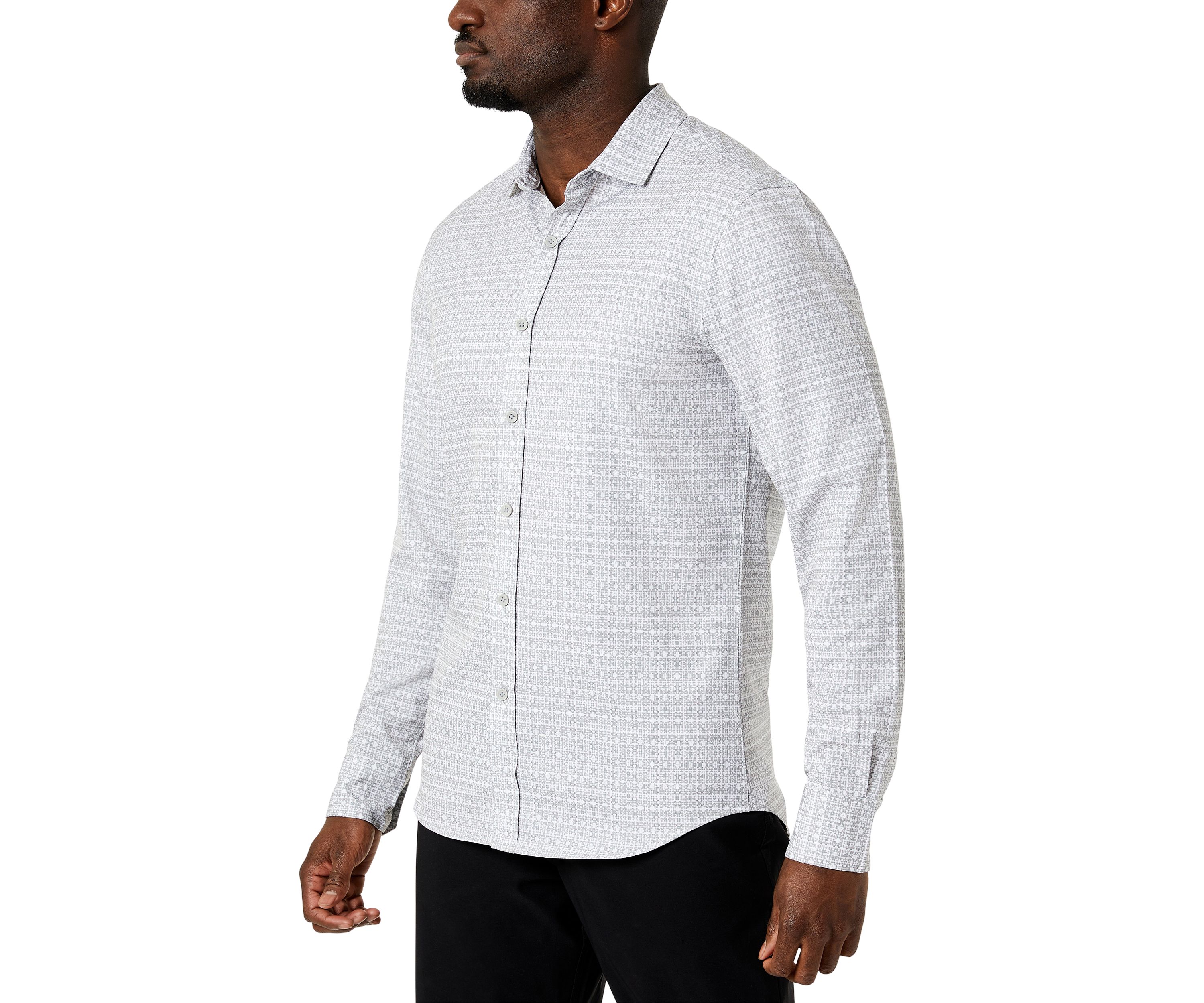 Mens Long Sleeve Printed Sport Shirt