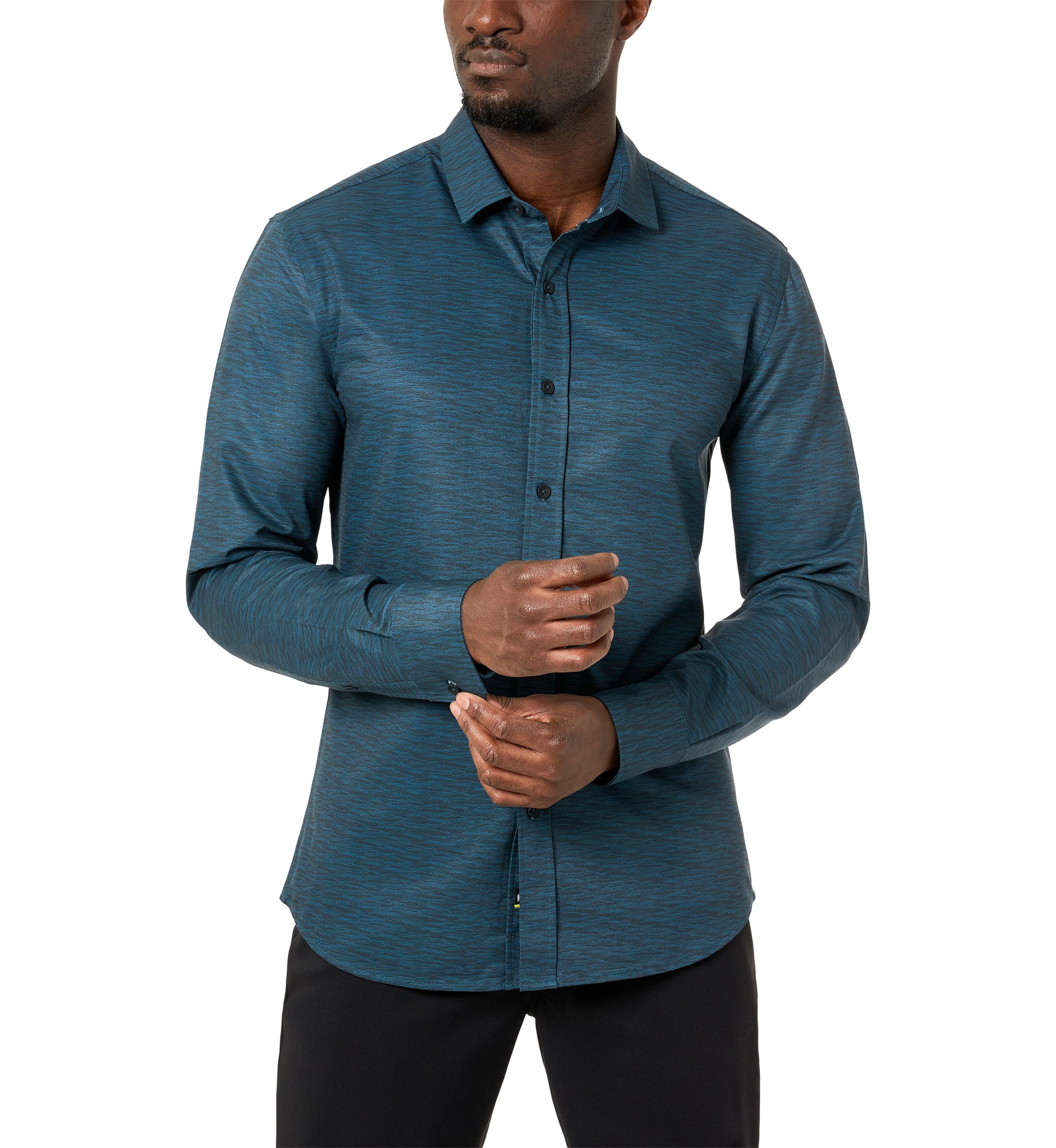 Mens Long Sleeve Printed Sport Shirt