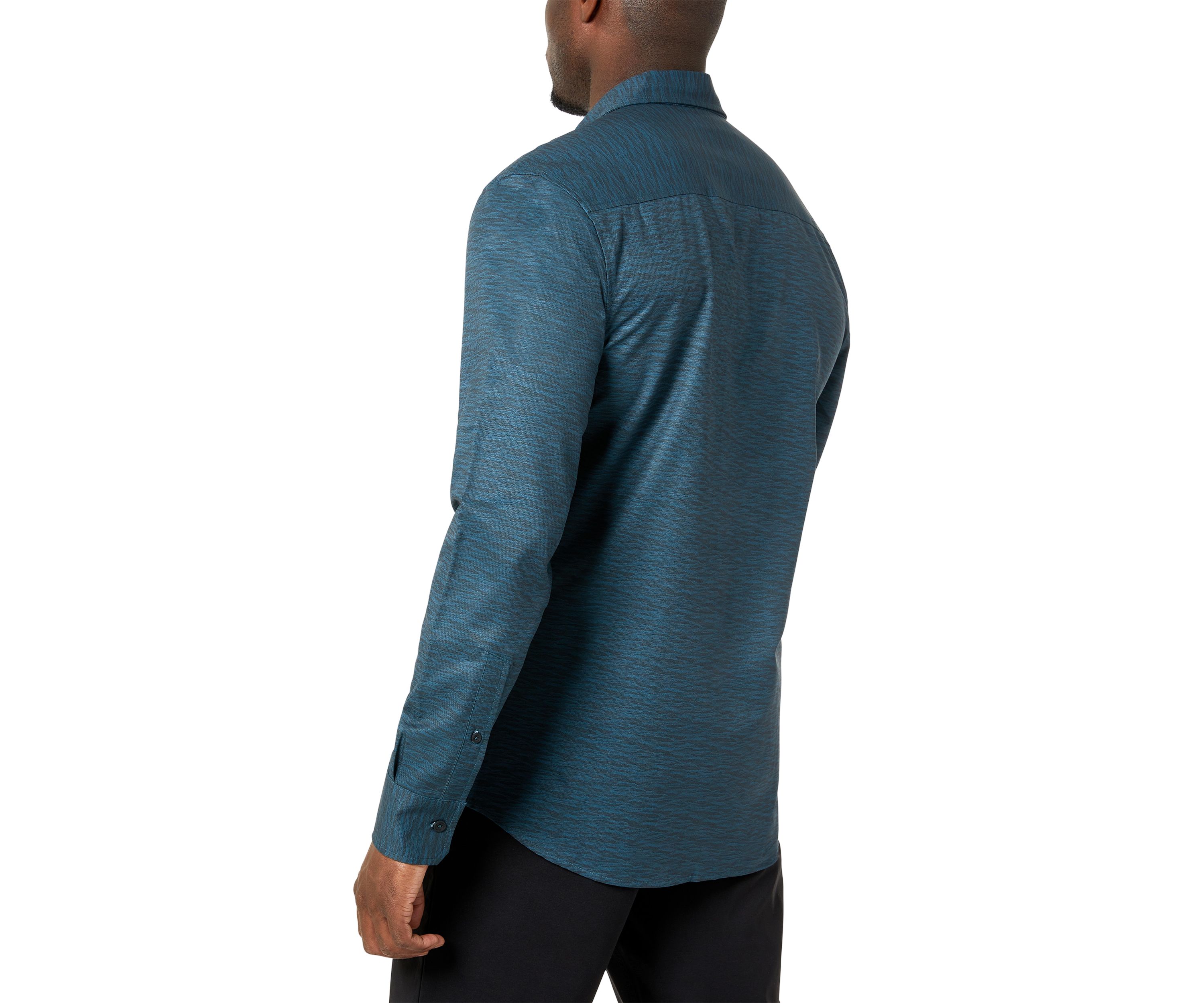 Mens Long Sleeve Printed Sport Shirt