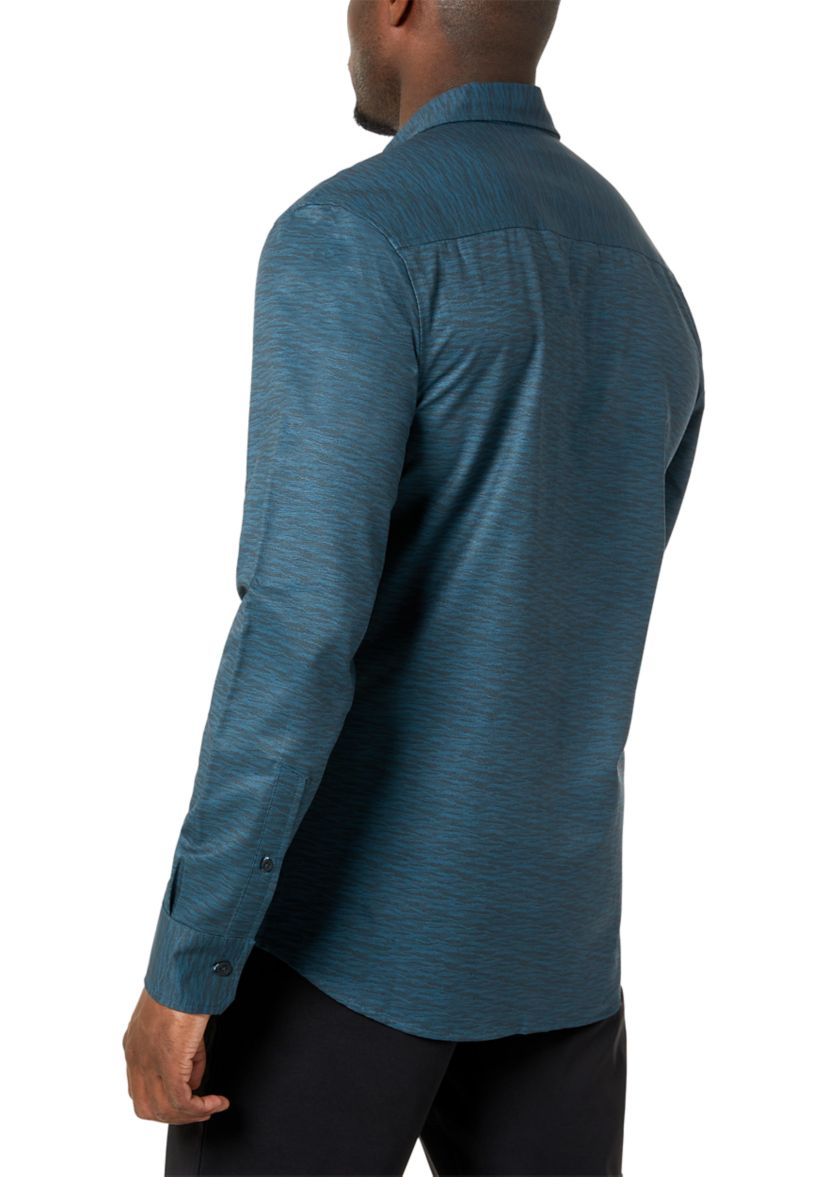 Mens Long Sleeve Printed Sport Shirt