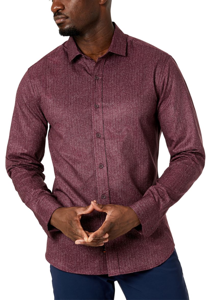Mens Long Sleeve Printed Sport Shirt