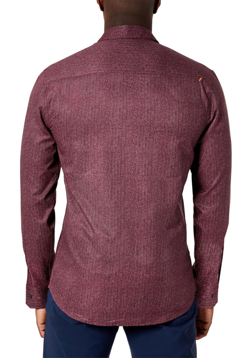 Mens Long Sleeve Printed Sport Shirt