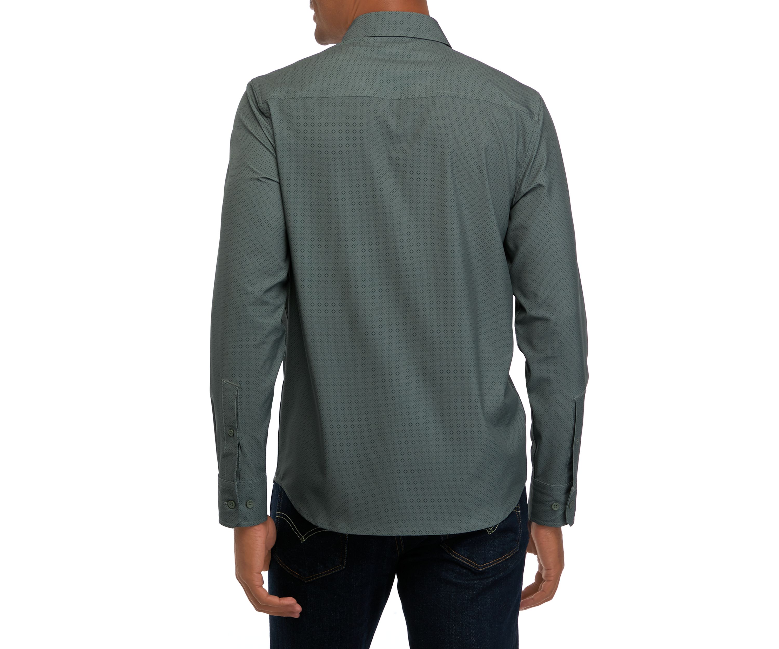 Mens Long Sleeve Printed Sport Shirt