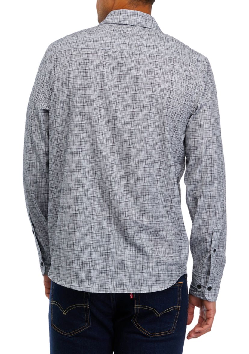 Mens Long Sleeve Printed Sport Shirt