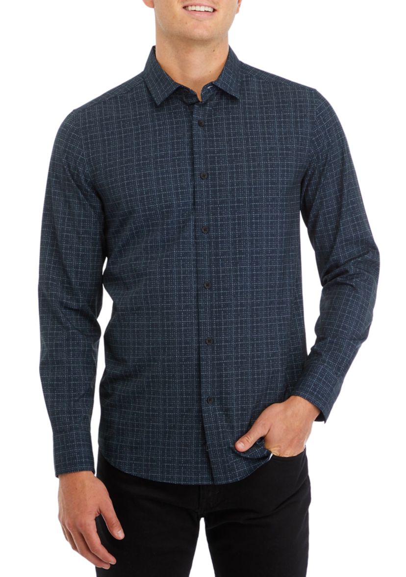 Mens Sport Assorted Plaid Classic Button Down Shirt