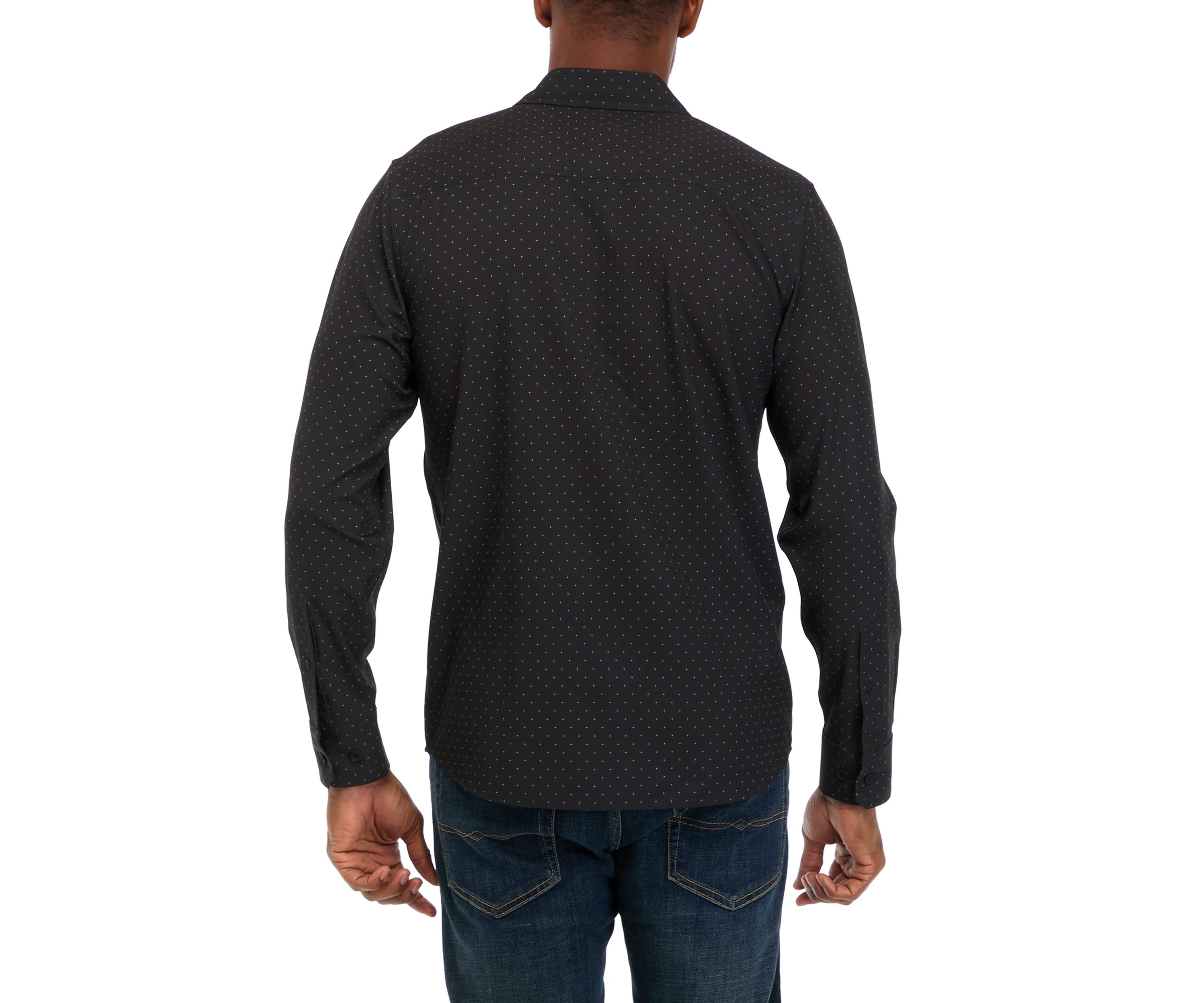 Mens Long Sleeve Printed Woven Shirt