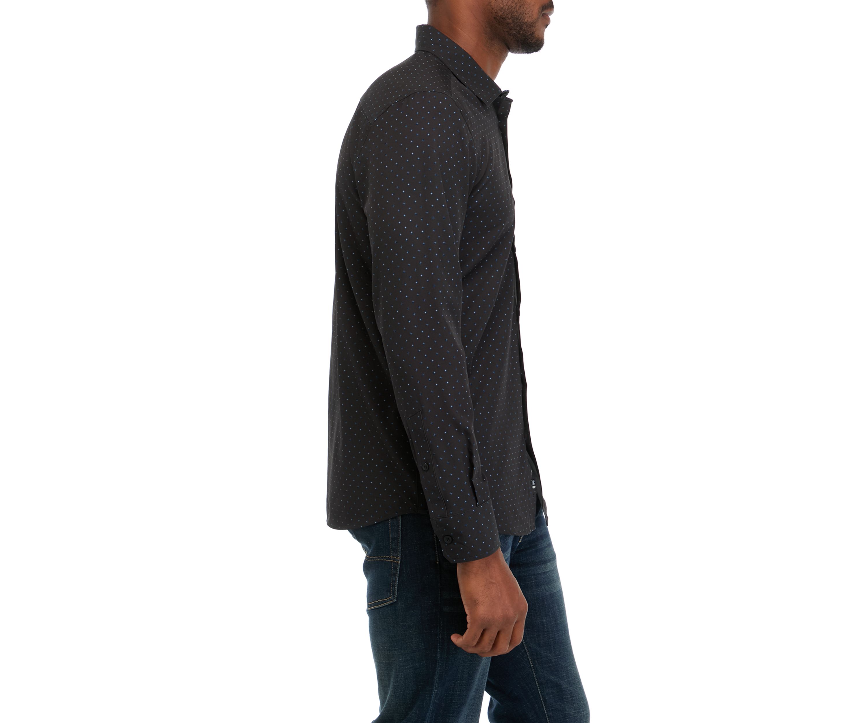 Mens Long Sleeve Printed Woven Shirt