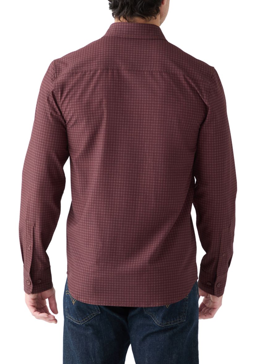 Mens Red Heather Check Dress Shirt