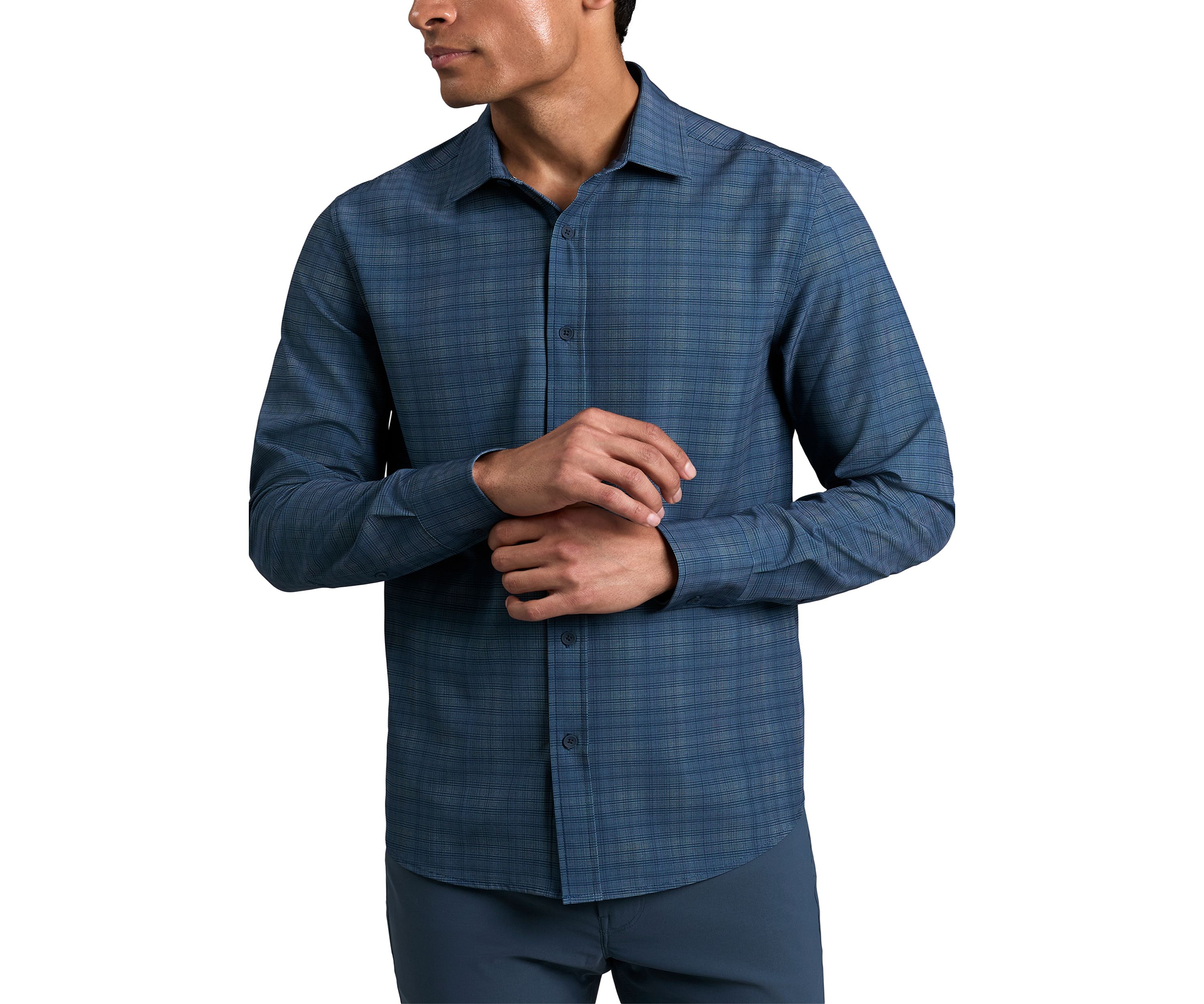 Mens Long Sleeve Plaid Button Up Shirt
