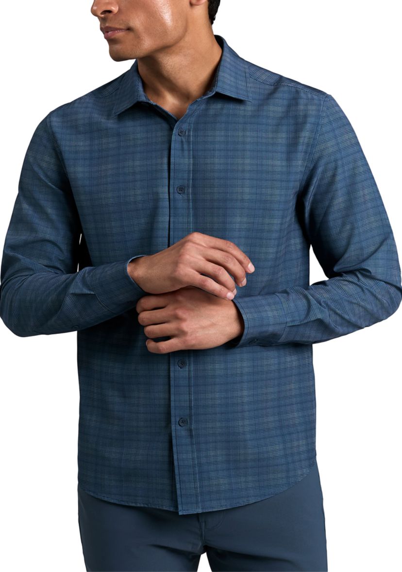 Mens Long Sleeve Plaid Button Up Shirt