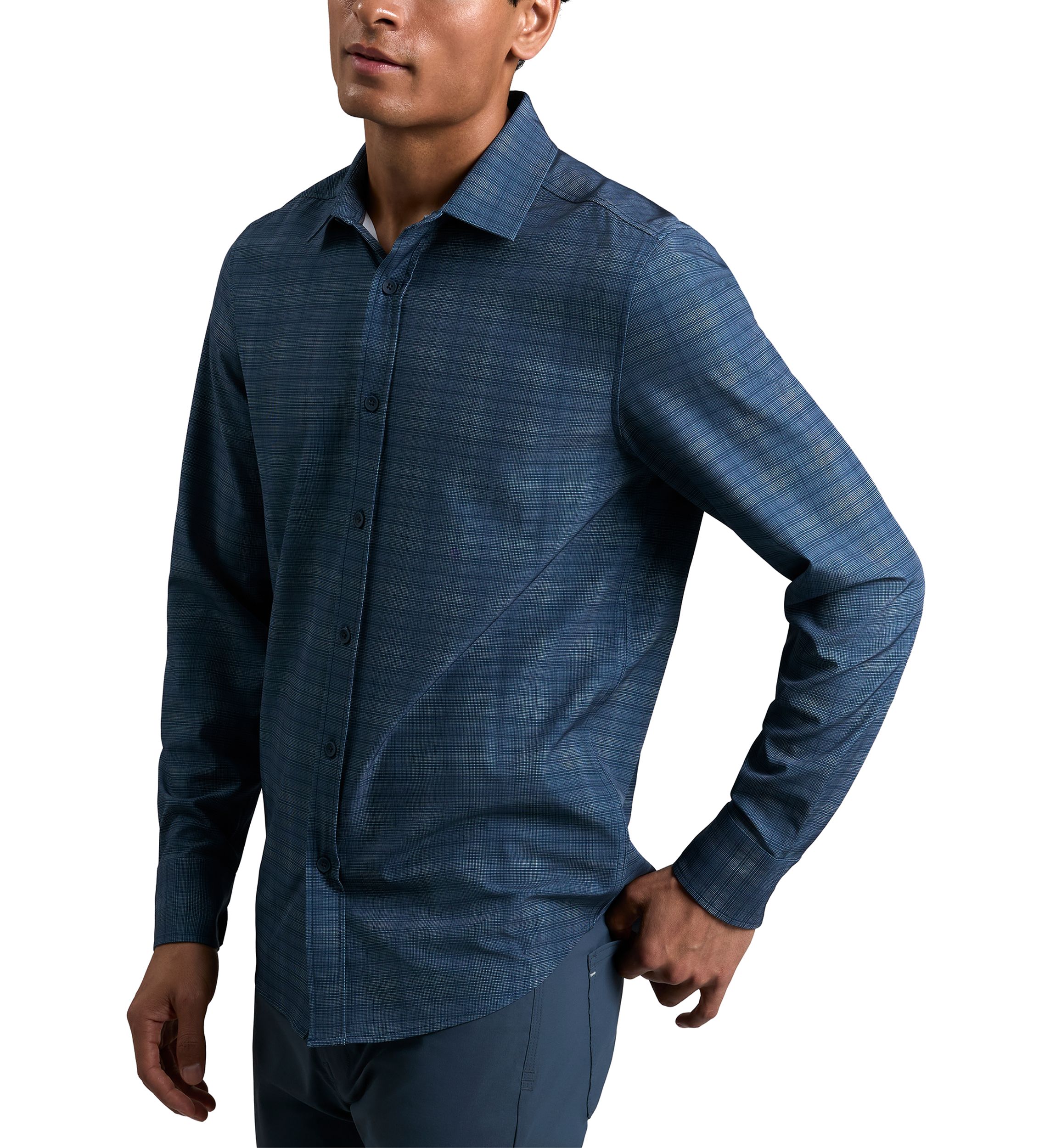 Mens Long Sleeve Plaid Button Up Shirt