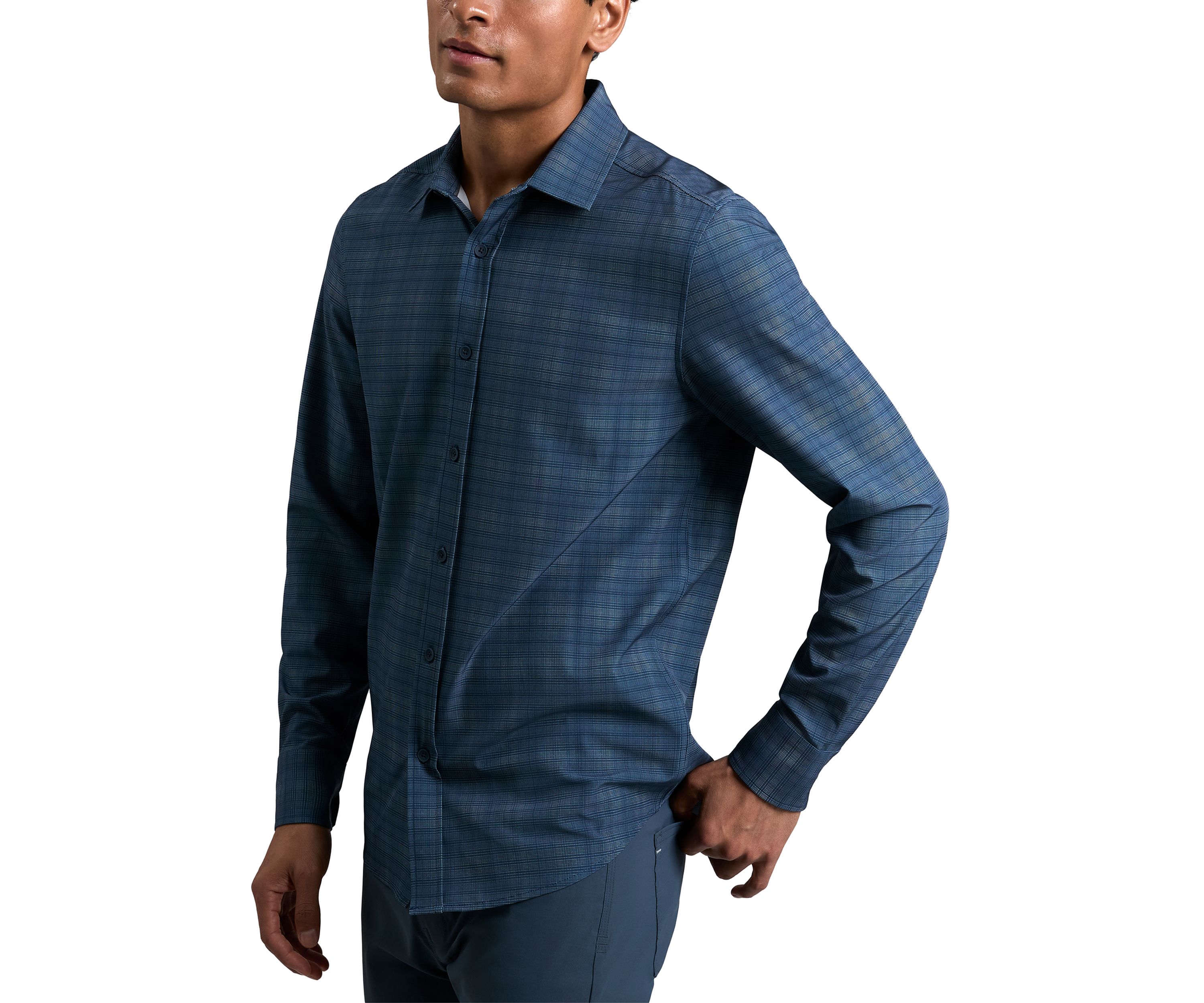 Mens Long Sleeve Plaid Button Up Shirt