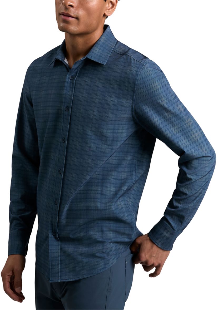 Mens Long Sleeve Plaid Button Up Shirt