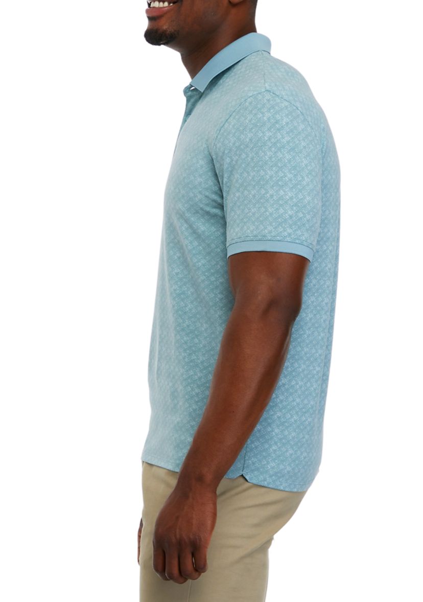 Printed Button Polo Shirt 