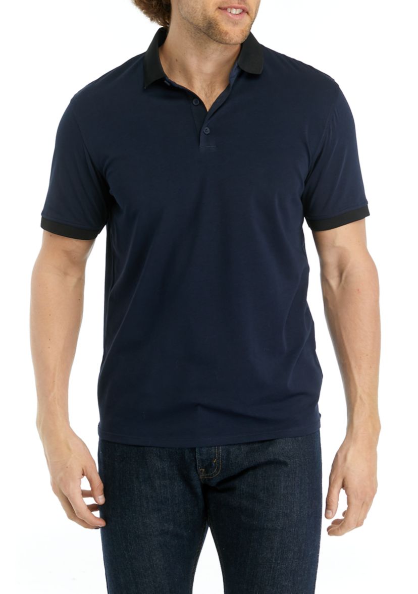 Mens Heathered Solid Short Sleeve Polo Shirt