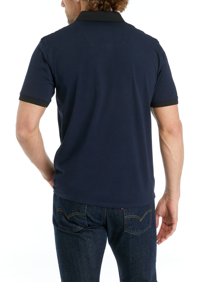 Mens Heathered Solid Short Sleeve Polo Shirt