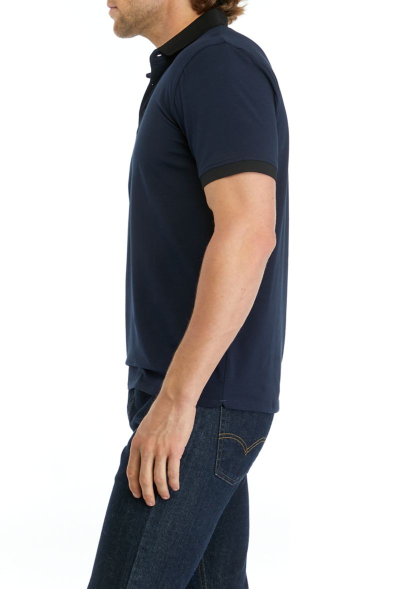 Mens Heathered Solid Short Sleeve Polo Shirt