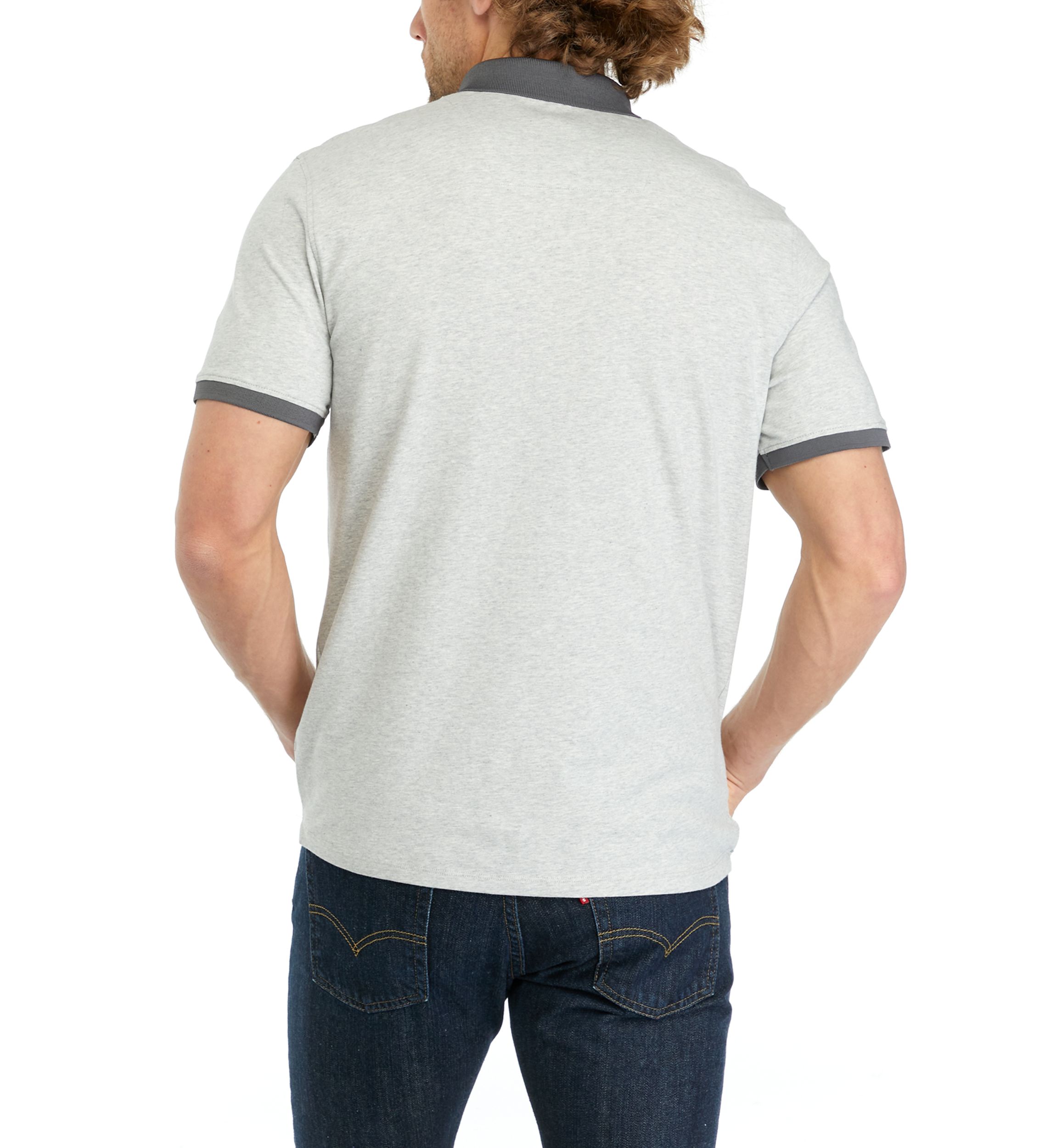 Mens Heathered Solid Short Sleeve Polo Shirt