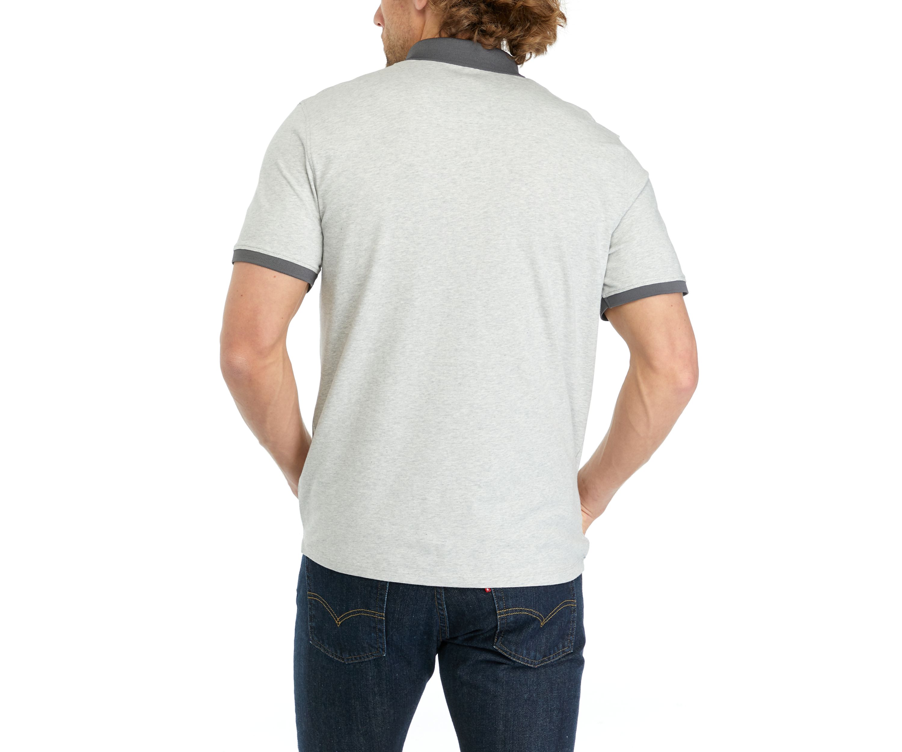 Mens Heathered Solid Short Sleeve Polo Shirt