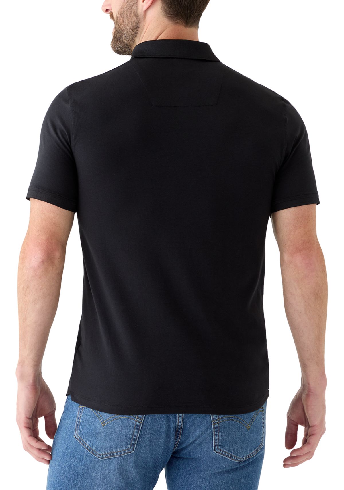 Mens Sport Black Solid Classic Polo Shirt