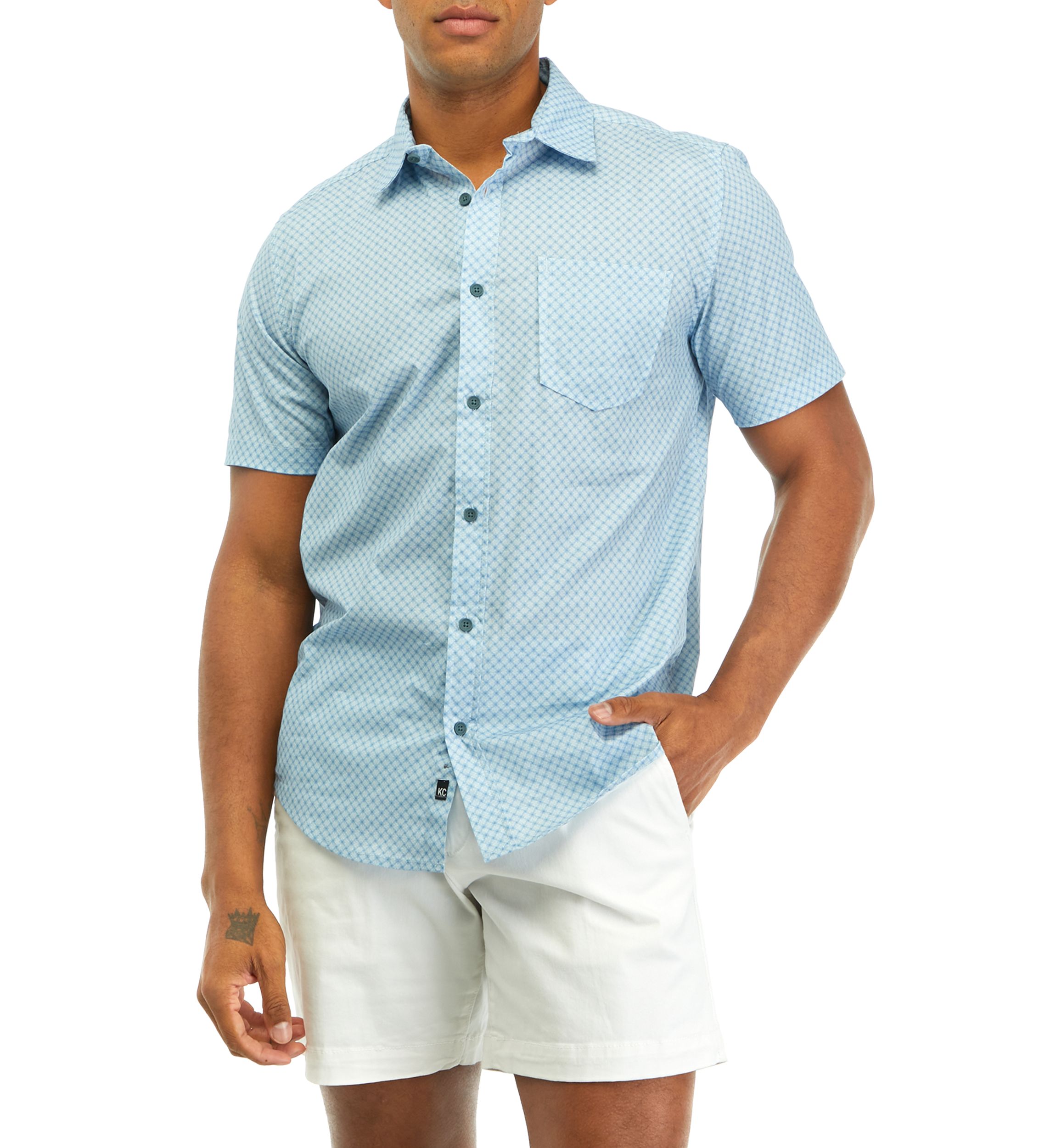 Mens Patch Pocket Sport Button Down Shirt