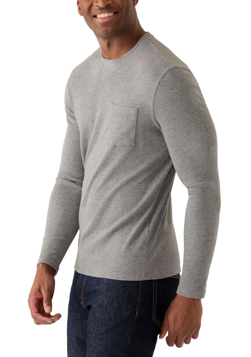 Kenneth Cole Men's Long Sleeve Ribbed Knit T-Shirt with Pocket | Belk