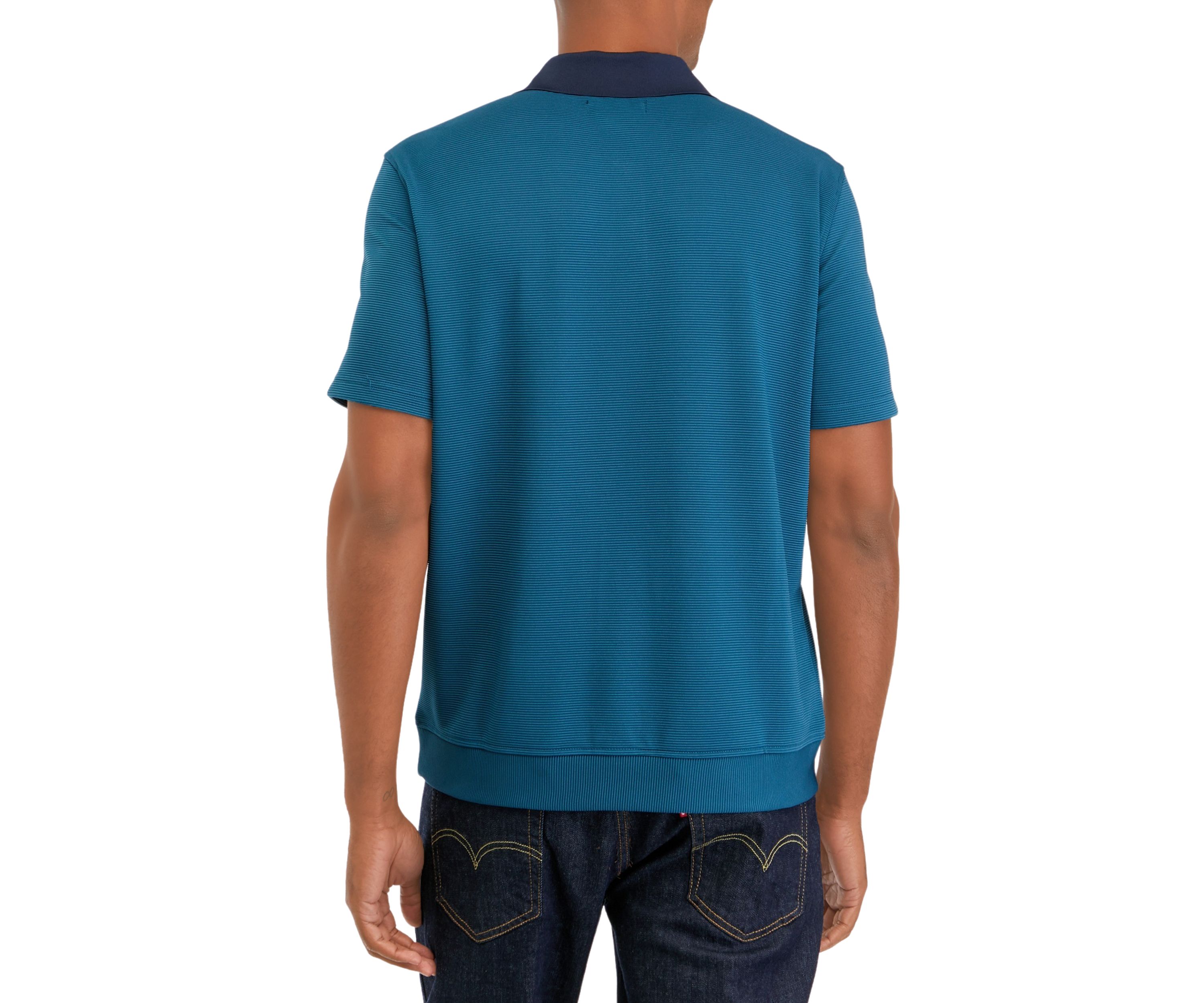Mens Short Sleeve Contrast Collar Polo Shirt