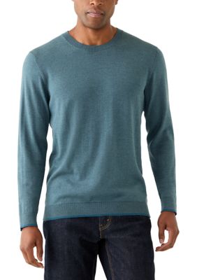 Kenneth Cole Men's Sport Assorted Plain Classic Crewneck Sweater, Blue, Large