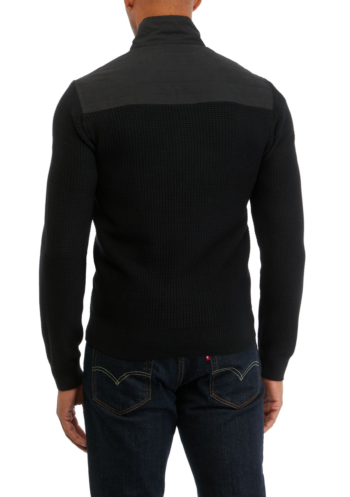 Mens Quilted Full Zip Sweater