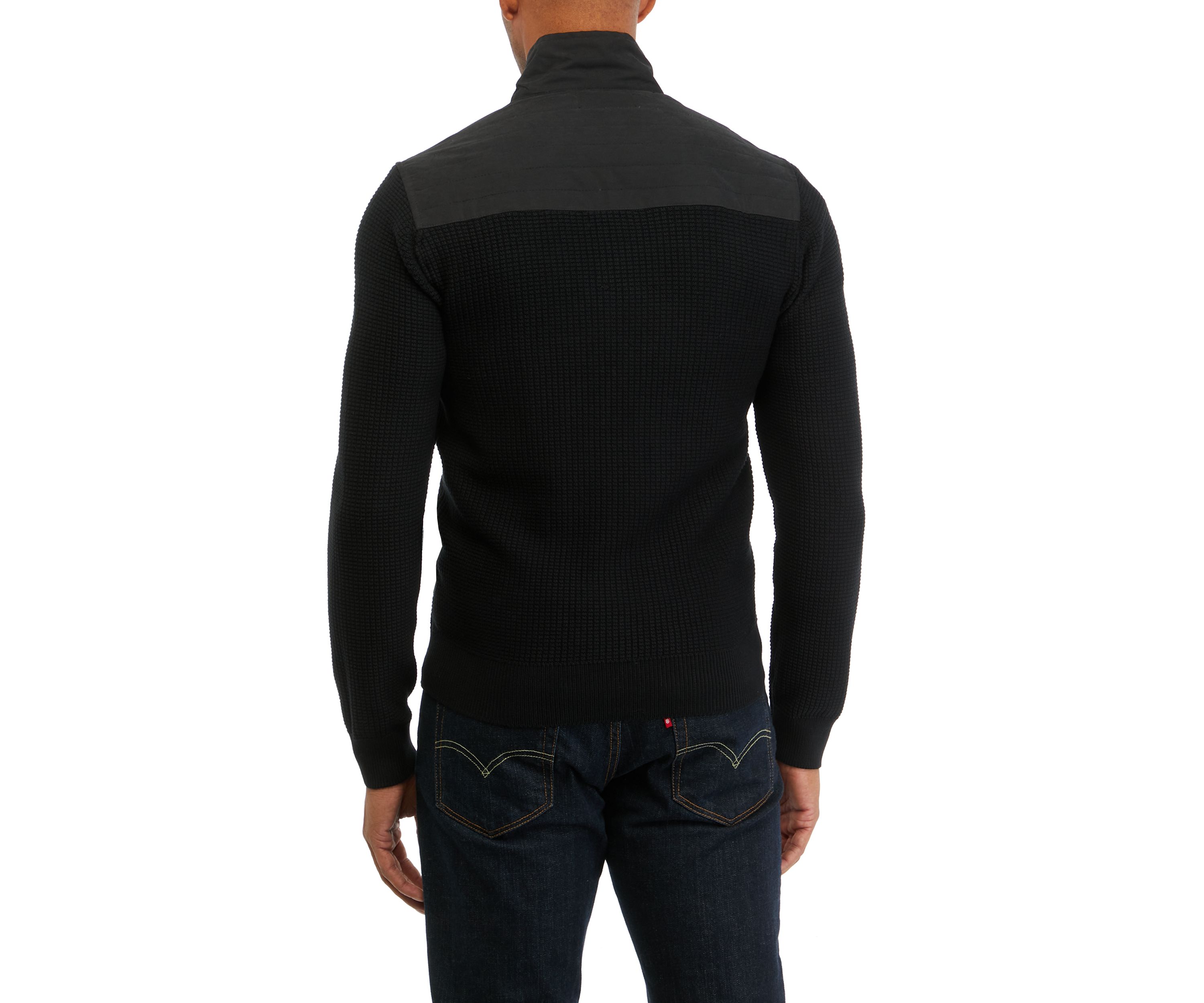 Mens Quilted Full Zip Sweater
