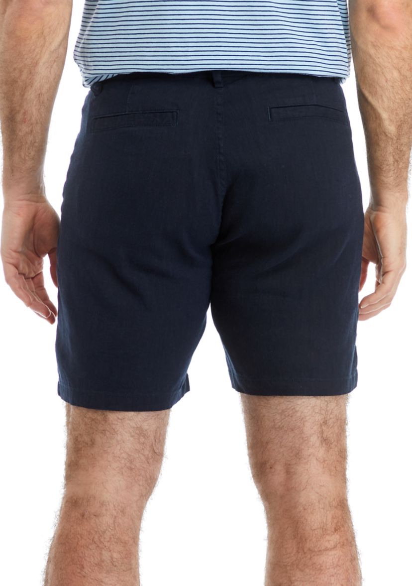 Mens Linen Rayon Pleated Shorts