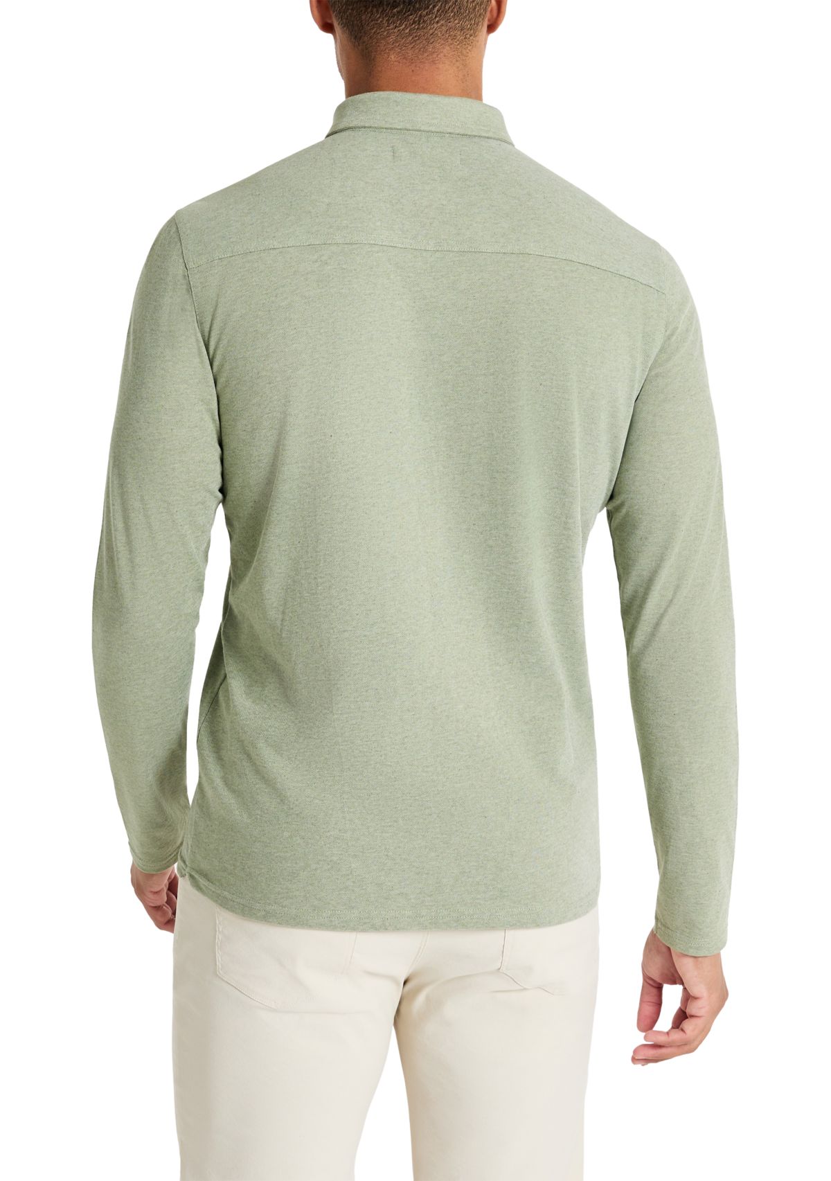 Sport Solid Long Sleeve Polo Shirt