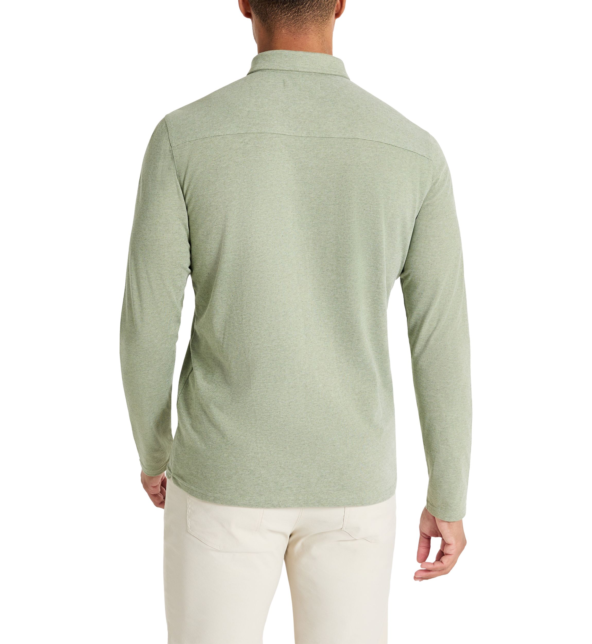 Sport Solid Long Sleeve Polo Shirt