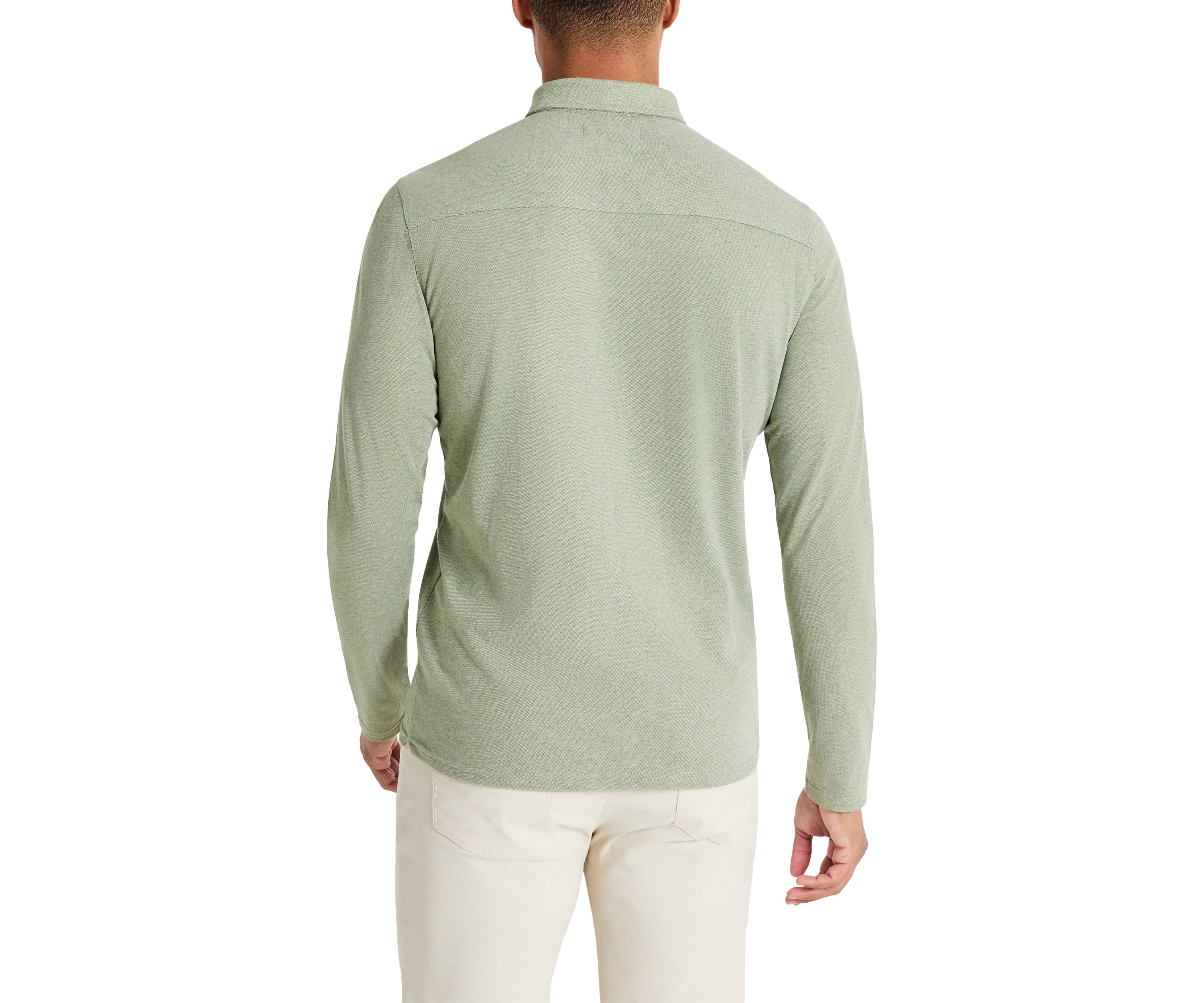 Sport Solid Long Sleeve Polo Shirt