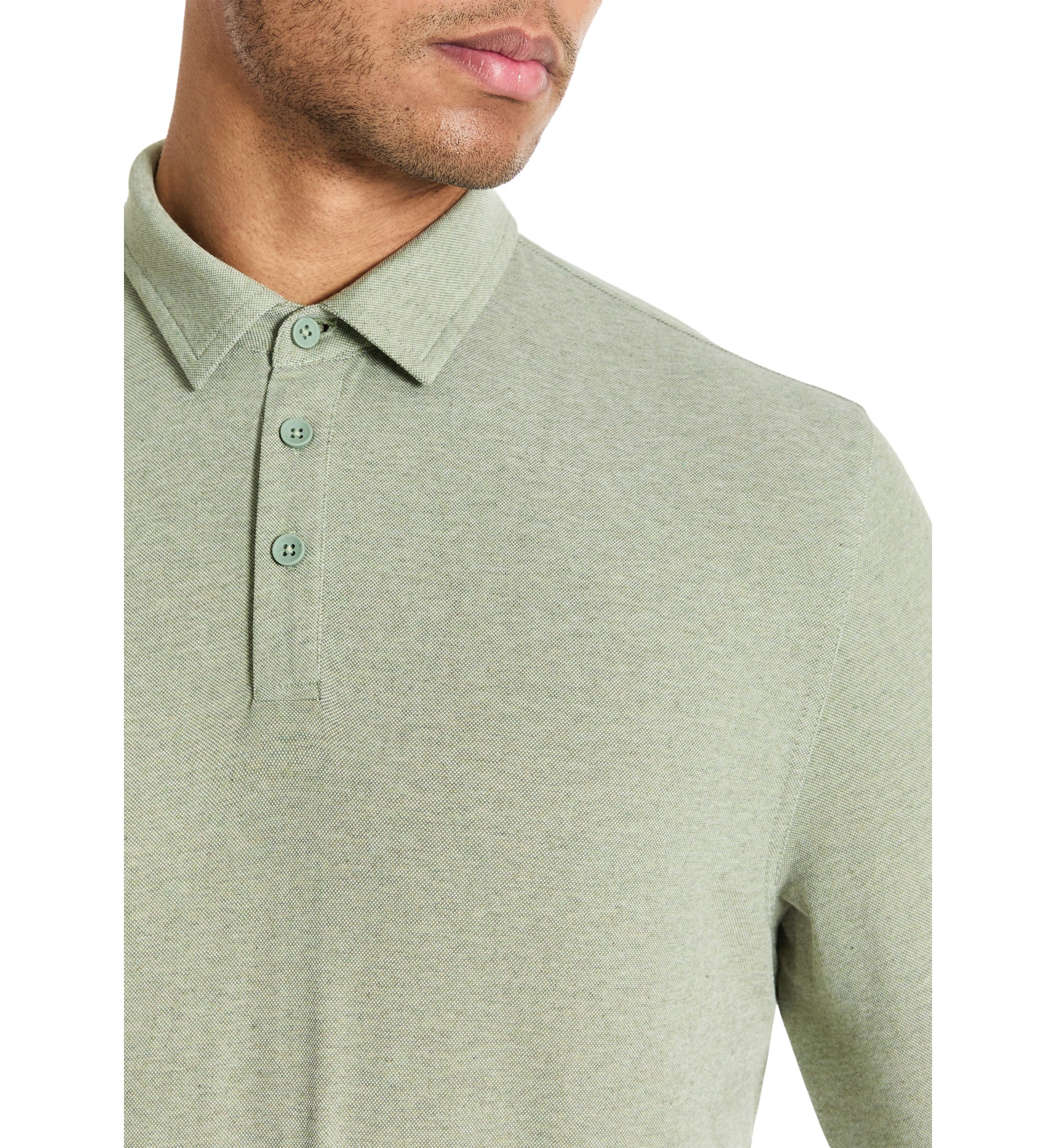 Sport Solid Long Sleeve Polo Shirt