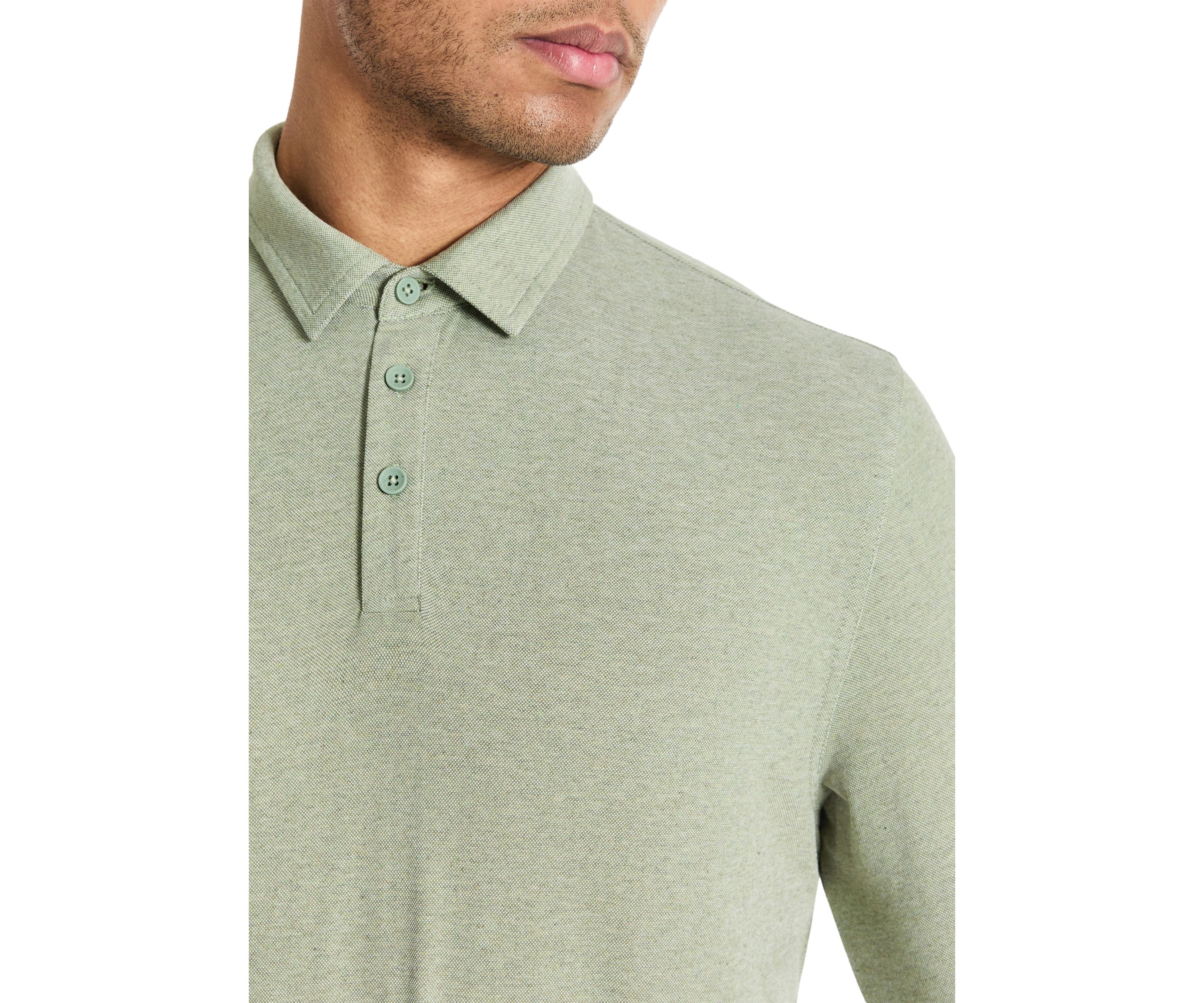 Sport Solid Long Sleeve Polo Shirt