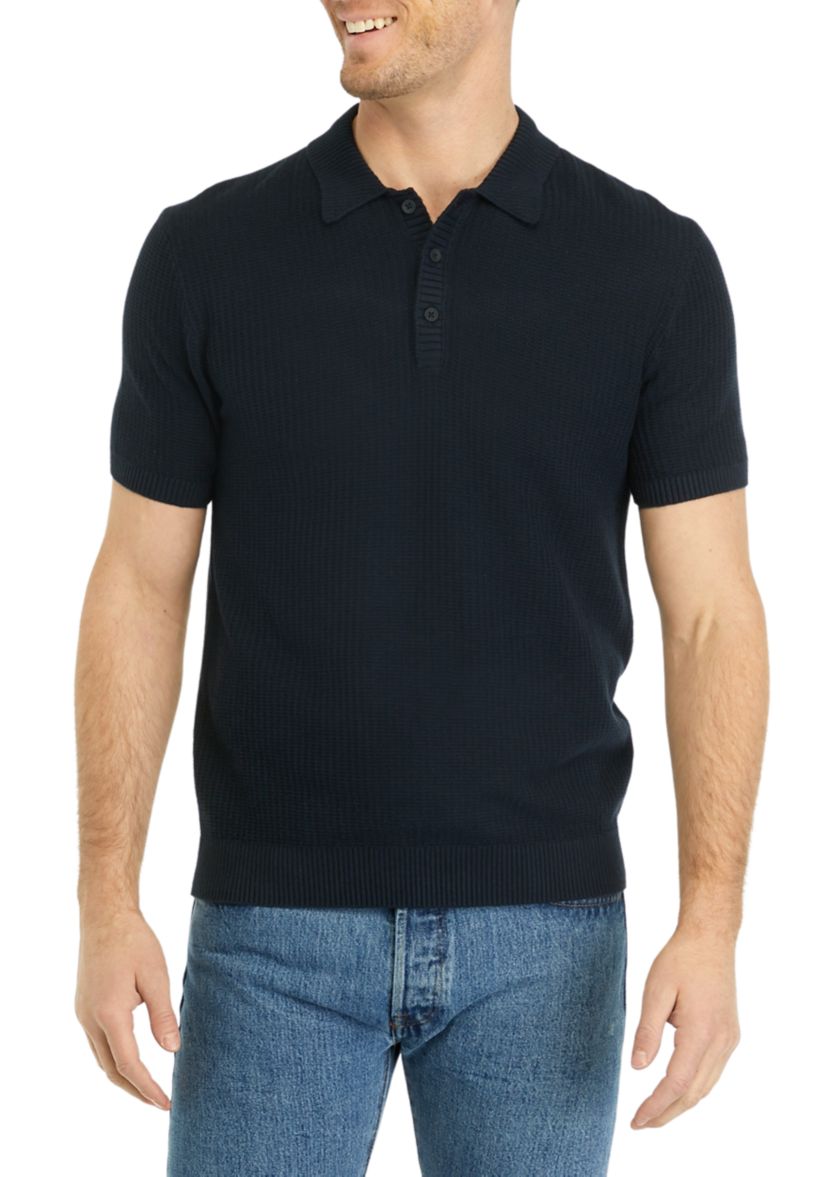  Sport Navy Solid Classic Polo Shirt