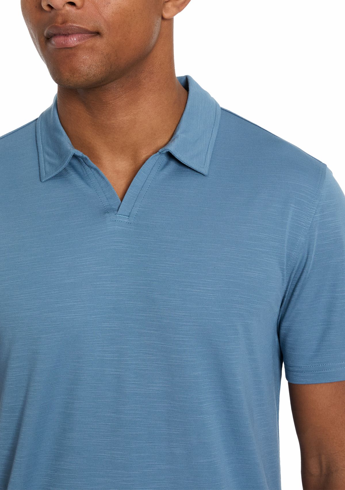 Mens Short Sleeve Johnny Collar Polo Shirt