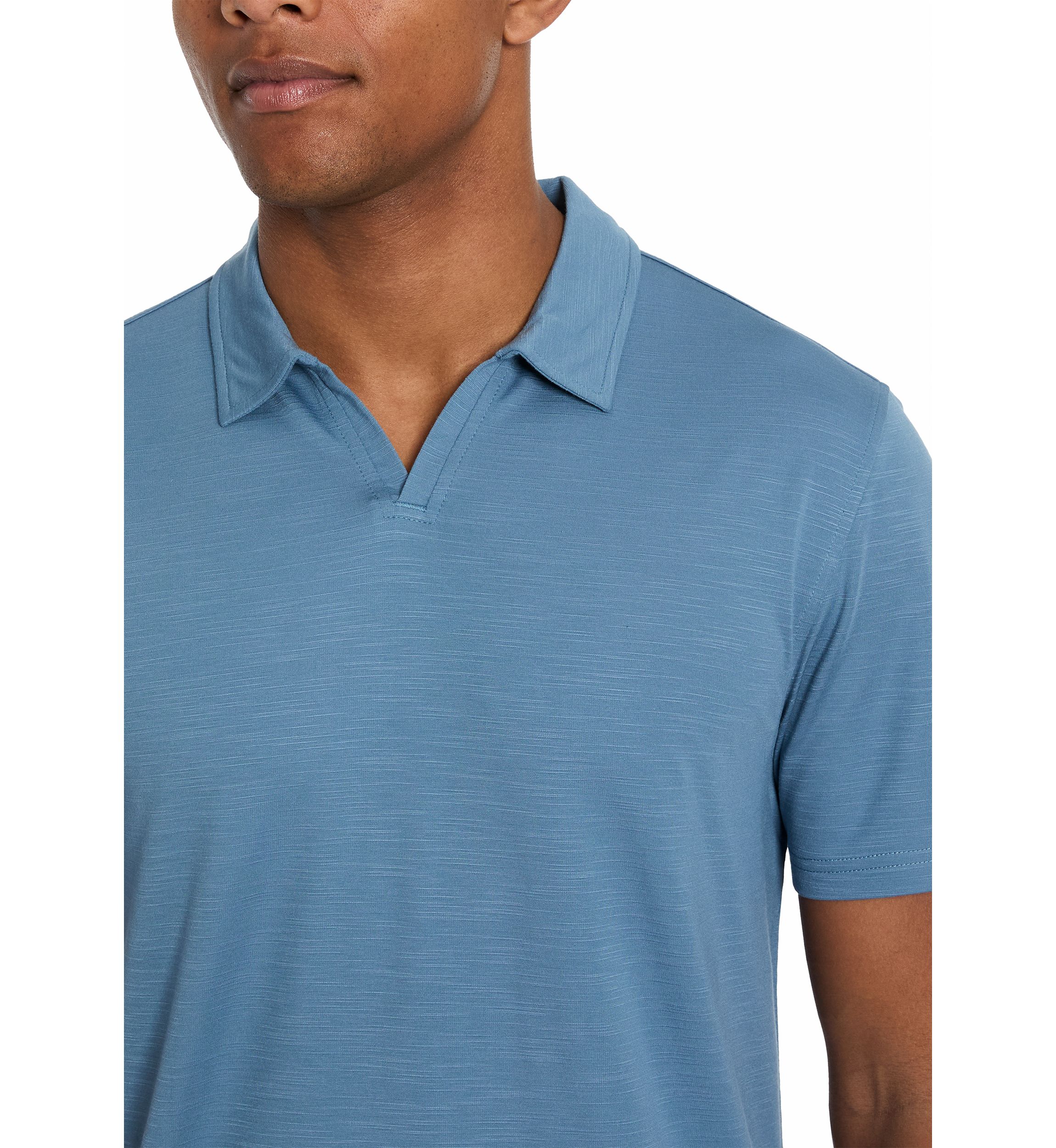 Mens Short Sleeve Johnny Collar Polo Shirt